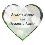 Two White Poppies Heart Sticker Two White Poppies Heart Sticker