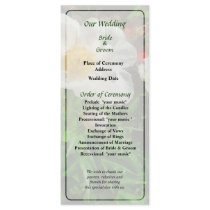 Two White Poppies Wedding Program Rack Card Design