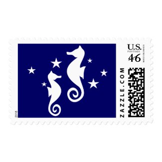 Two White Seahorses stamp