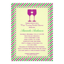 Two Wine Glasses Bridal Shower Invitation
