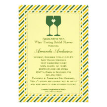 Two Wine Glasses Bridal Shower Invitation