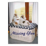 Two Wire Fox Terriers In The Window Greeting Card