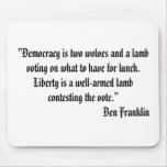 Two Wolves and a Lamb Quote Mousepad
