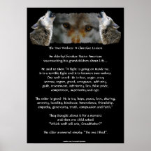 TWO WOLVES CHEROKEE STORY Wolf Poster (smaller)