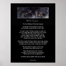 TWO WOLVES CHEROKEE TALE Art Poster