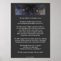 TWO WOLVES CHEROKEE TALE Native American Poster