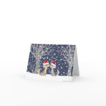 Two wolves in winter Christmas notecard