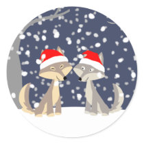 Two wolves in winter Christmas Sticker by Lioness_Graphics Two wolves in winter Christmas Sticker