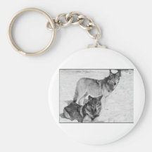 Two Wolves Key Chains
