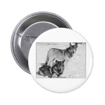 Two Wolves Pinback Buttons
