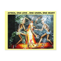 two woman dancer,  AFRICA, ONE LOVE , ONE UNION... postcards