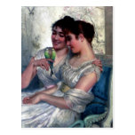 two women love birds sisters post card