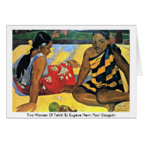 Two Women Of Tahiti By Eugene Henri Paul Gauguin Cards