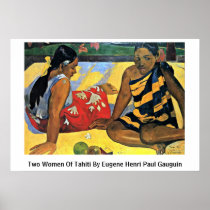 Two Women Of Tahiti By Eugene Henri Paul Gauguin Print