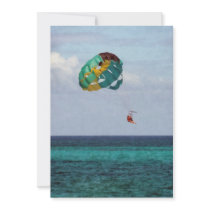 Two Women Parasailing in the Bahamas Custom Invitations