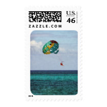 Two Women Parasailing in the Bahamas Postage Stamp