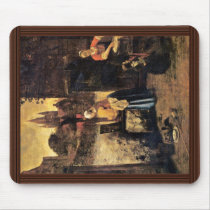 Two Women With A Child In The Yard By Pieter De Ho Mousepads