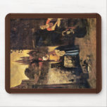 Two Women With A Child In The Yard By Pieter De Ho Mousepads