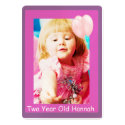 Two Year Old Girls Birthday Photo Cards business cards by samack Two Year Old Girls Birthday Photo Cards business cards