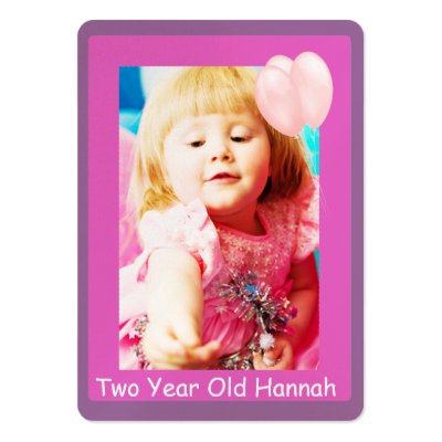 Two Year Old  Girls Birthday Photo Cards Business Card by samack
