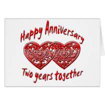 Two Years Together Greeting Cards