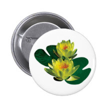 Two Yellow Water Lilies Button