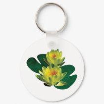 Two Yellow Water Lilies keychains