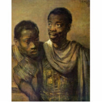 Two Young Africans., Jonge  By Rembrandt Van Rijn Acrylic Cut Outs