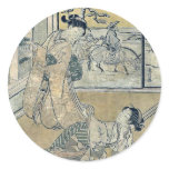 Two young girls reading a book by Suzuki, Harunobu stickers