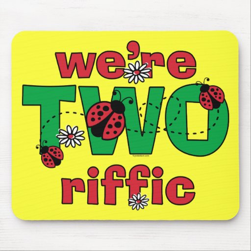 TWOriffic Ladybug Twins 2nd Birthday Mouse Pads
