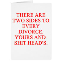 twos sides to a divorce greeting card