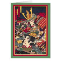TwoSamurai - Japanese Woodblock Pr... - Customized cards by AntiqueImages TwoSamurai - Japanese Woodblock Pr... - Customized cards