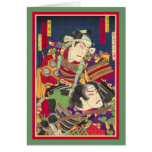 TwoSamurai - Japanese Woodblock Print - Customized Cards