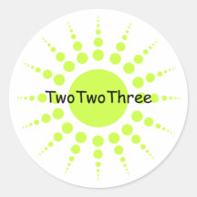 twotwothree_SOL_lime_sticker Pegatinas Redondas