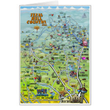 TX Hill Country Cartoon Map Card