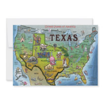 TX USA Map Card Invite