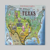 TX USA Map magnets