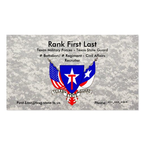 TXSG Business Card (front side)