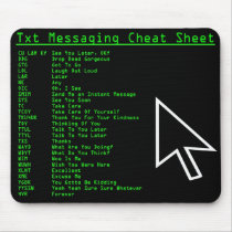 Txt Messaging Cheat Sheet mousepads