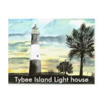 TYBEE Island Lighthouse art collectible gifts, ... postcards