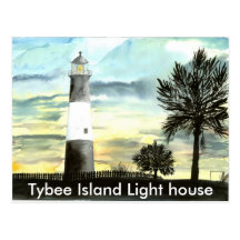 TYBEE Island Lighthouse art collectible gifts, ... Post Card