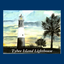 TYBEE Island Lighthouse art collectible gifts, ... posters