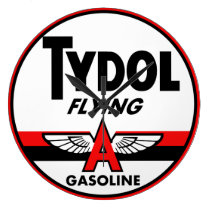 Tydol Flying Gasoline vintage sign wall clocks