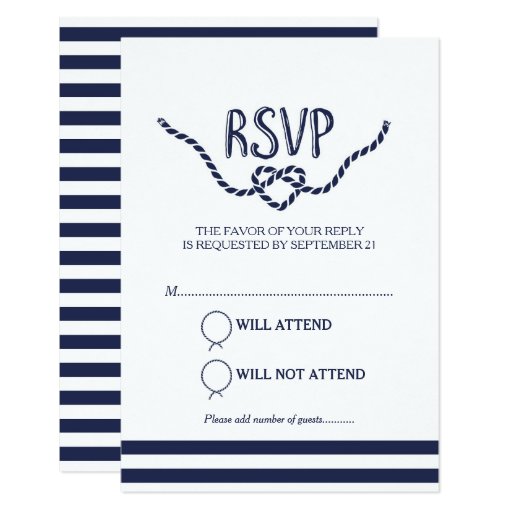 Tying the Knot Calligraphy RSVP Card Zazzle