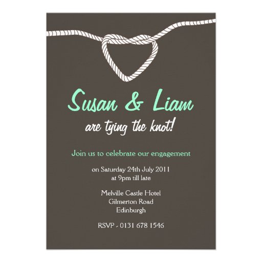 Tying the Knot Engagement Party Custom Announcements