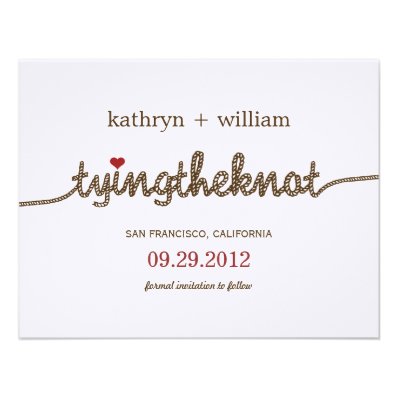 Tying the Knot Modern Save The Date Announcement