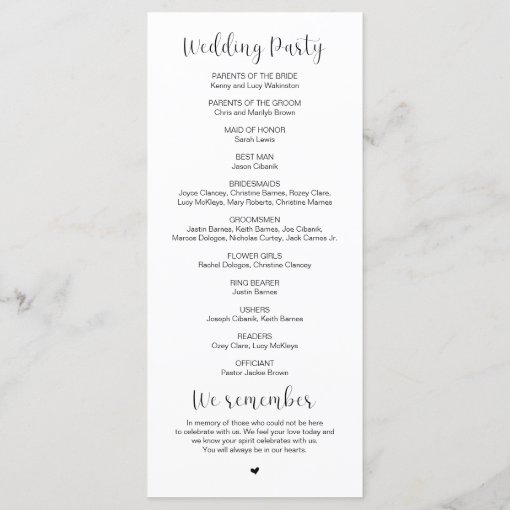 Tying The Knot Modern Wedding Ceremony Program Zazzle