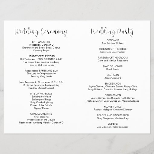 Tying The Knot Modern Wedding Foldable Program Zazzle