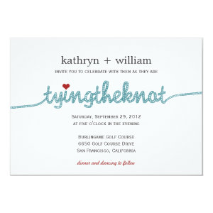 Tying the Knot Modern Wedding Invitation Custom Invites