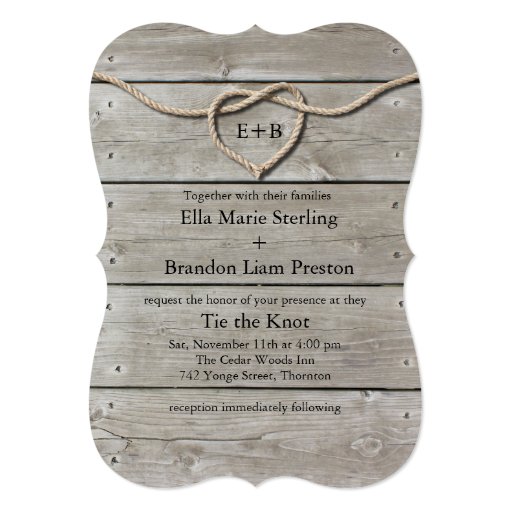 Tying the Knot Wedding Invitation Zazzle